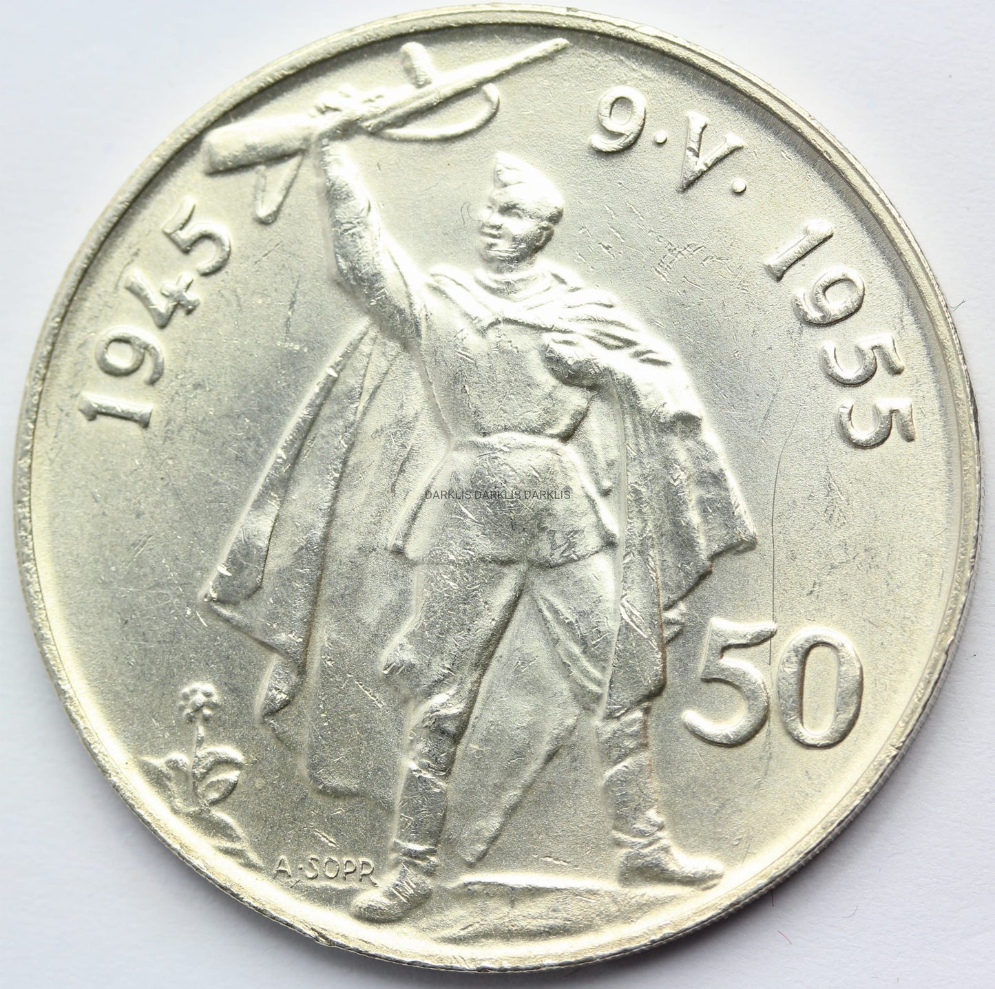 50 KORON CZECHOSŁOWACJA 1955 ROCZNICA WYZWOLENIA