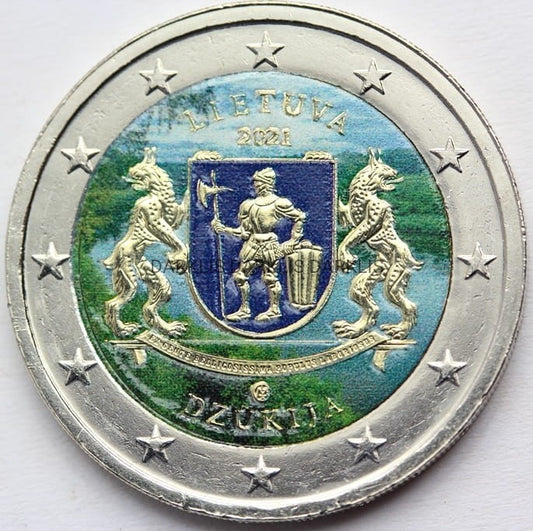 *2 EURO LITWA 2021 DZUKIA REGION ETNOGRAFICZNY KOLOR