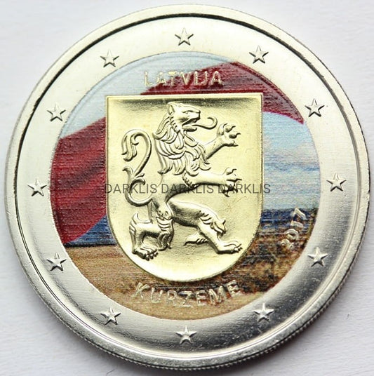 *2 EURO ŁOTWA 2017 KURYLANDIA HISTORYCZNE REGIONY KOLOR