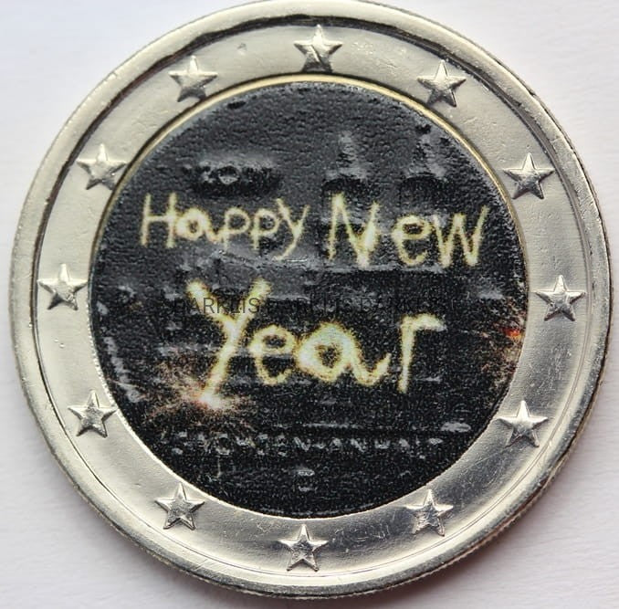 *2 EURO HAPPY NEW YEAR SZCZĘŚLIWEGO NOWEGO ROKU