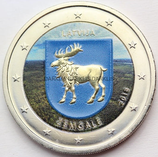 *2 EURO ŁOTWA 2018 SEMIGALIA HISTORYCZNE REGIONY KOLOR