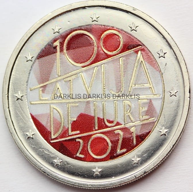 *2 EURO ŁOTWA 2021 - 100 LAT REPUBLIKI  KOLOR