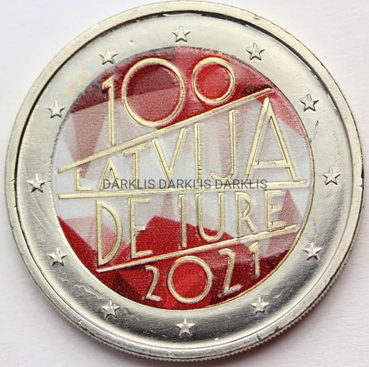 *2 EURO ŁOTWA 2021 - 100 LAT REPUBLIKI  KOLOR