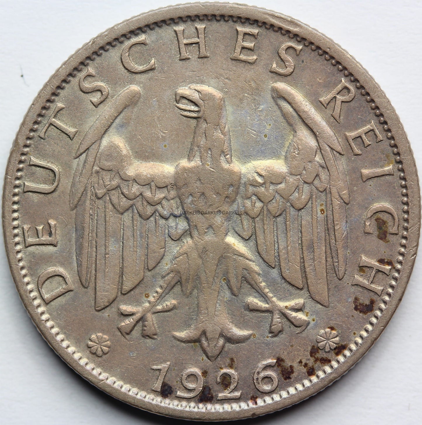 2 REICHSMARK WEIMAR 1926 J HAMBURG OBIEGOWA Nr.10