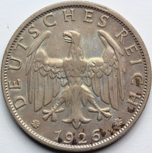 2 REICHSMARK WEIMAR 1926 J HAMBURG OBIEGOWA Nr.10