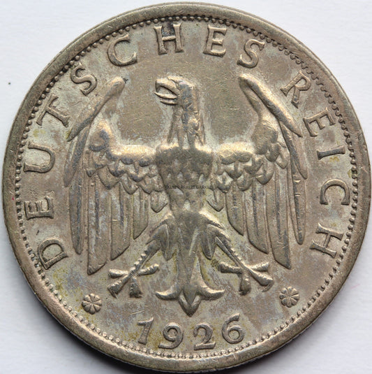 2 REICHSMARK WEIMAR 1926 F STUTTGAERT OBIEGOWA Nr.8