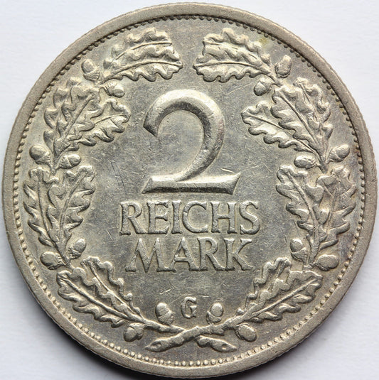 2 REICHSMARK WEIMAR 1926 G KARLSRUHE OBIEGOWA Nr.9