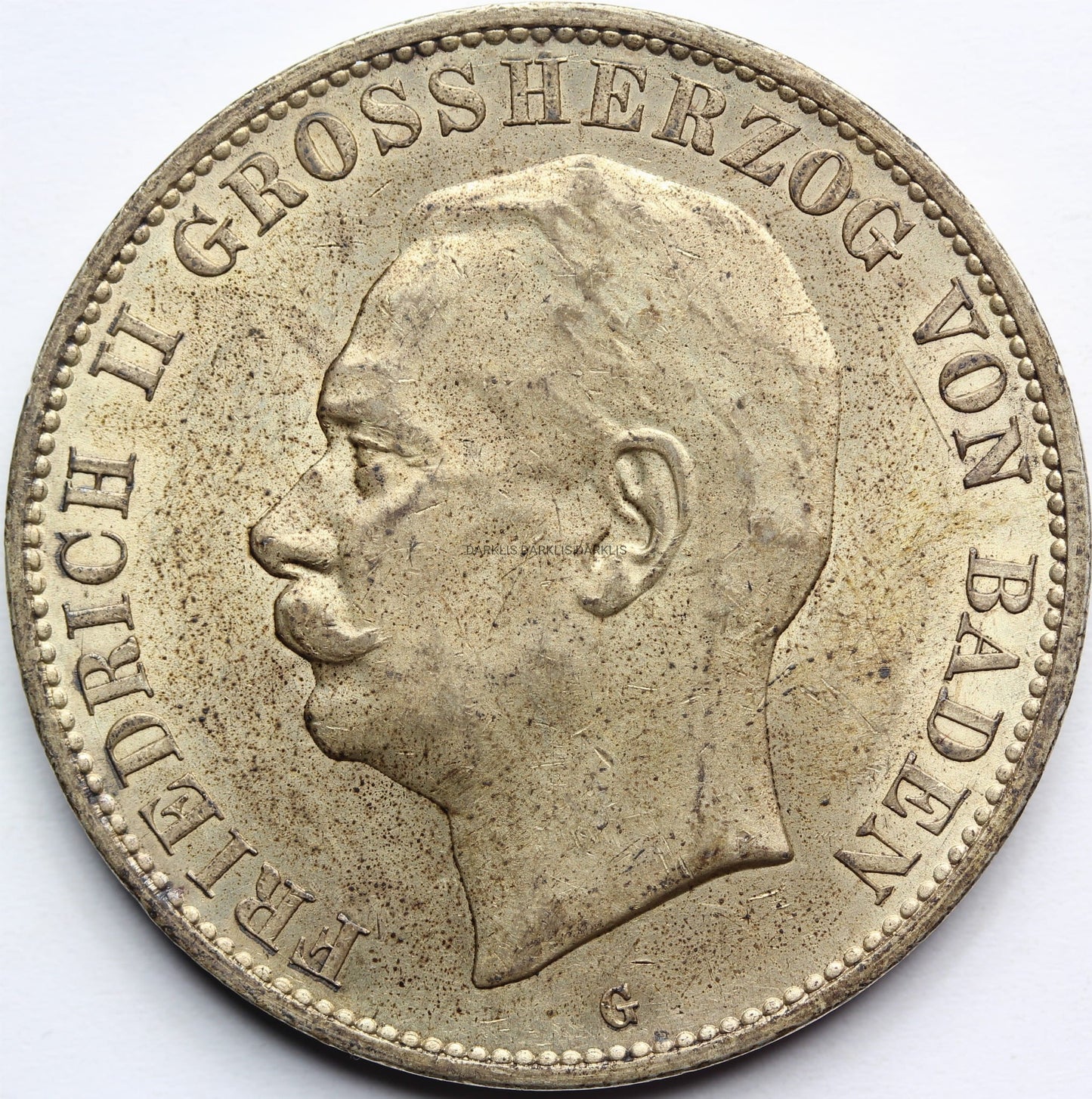 5 MAREK KAISERREICH BADENIA 1909 FRIEDRICH II UNC Nr.3