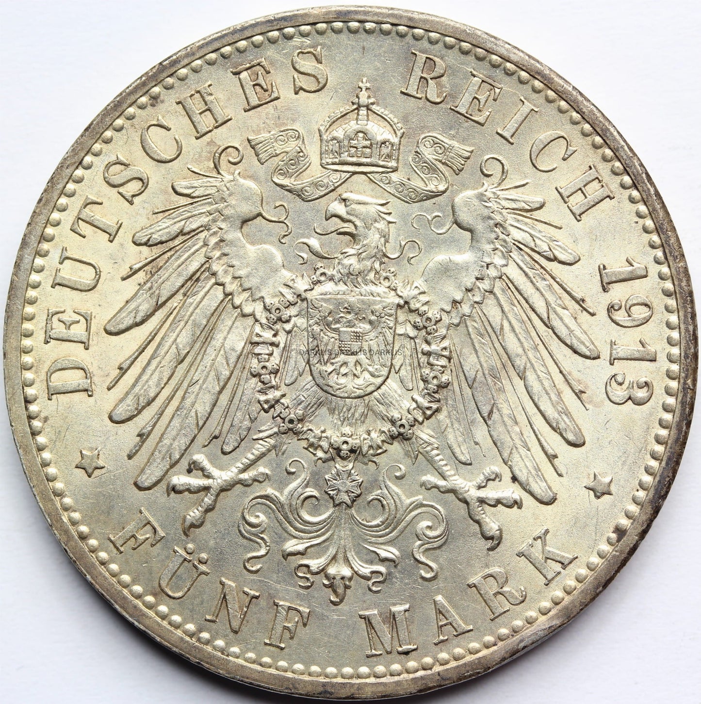 5 MAREK KAISERREICH BADENIA 1909 FRIEDRICH II UNC Nr.3