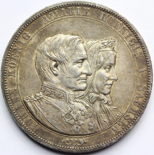 2 TALARY NIEMCY SAKSONIA 1872 JOHANN ZŁOTE GODY Nr.1