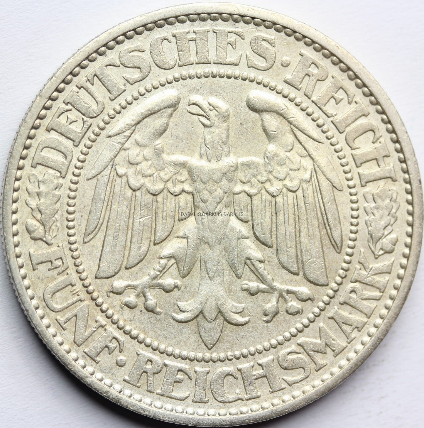 5 REICHSMAREK WEIMAR NIEMCY 1932 J DRZEWO DĄB  Nr.5