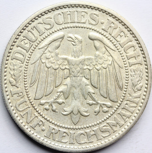 5 REICHSMAREK WEIMAR NIEMCY 1932 J DRZEWO DĄB  Nr.5