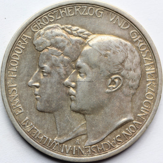 3 MARKI KAISERREICH SAKSONIA EISENACH 1910 - ŚLUB Nr.1