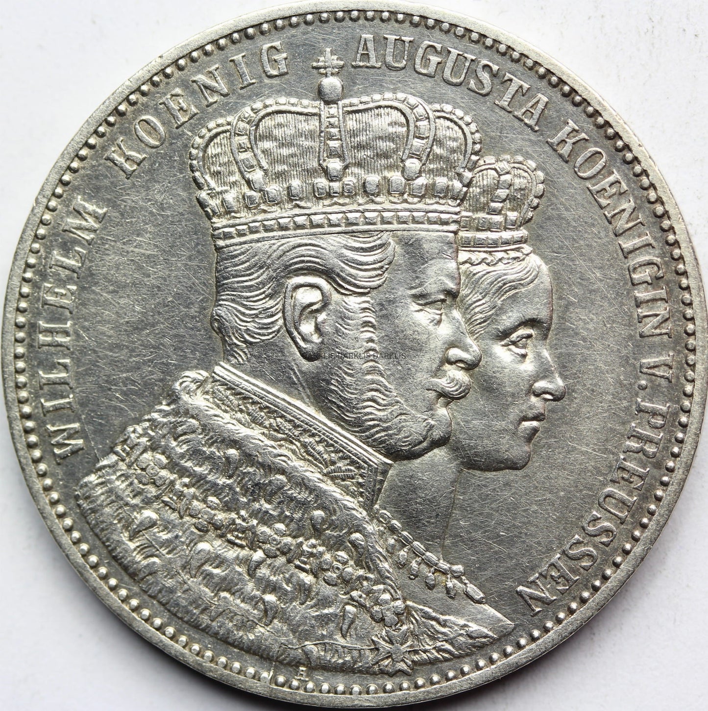 TALAR KORONACYJNY PRUSY 1861 WILHELM AUGUSTA Nr*1