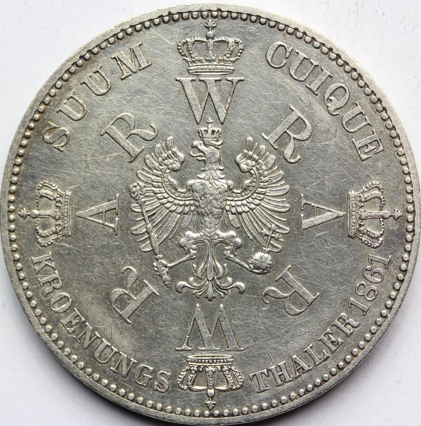 TALAR KORONACYJNY PRUSY 1861 WILHELM AUGUSTA Nr*1