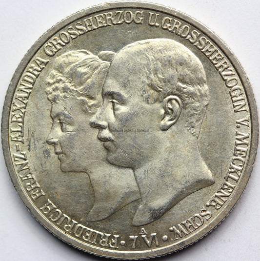 2 MARKI KAISERREICH MECKLENBURG-SCHWERIN 1904 UNC Nr.12