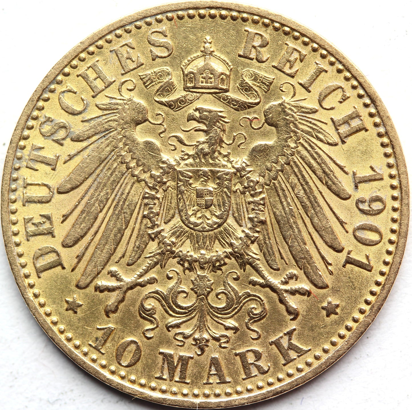 10 MAREK KAISERREICH PRUSY 1901 WILHELM II ZŁOTO Nr.3