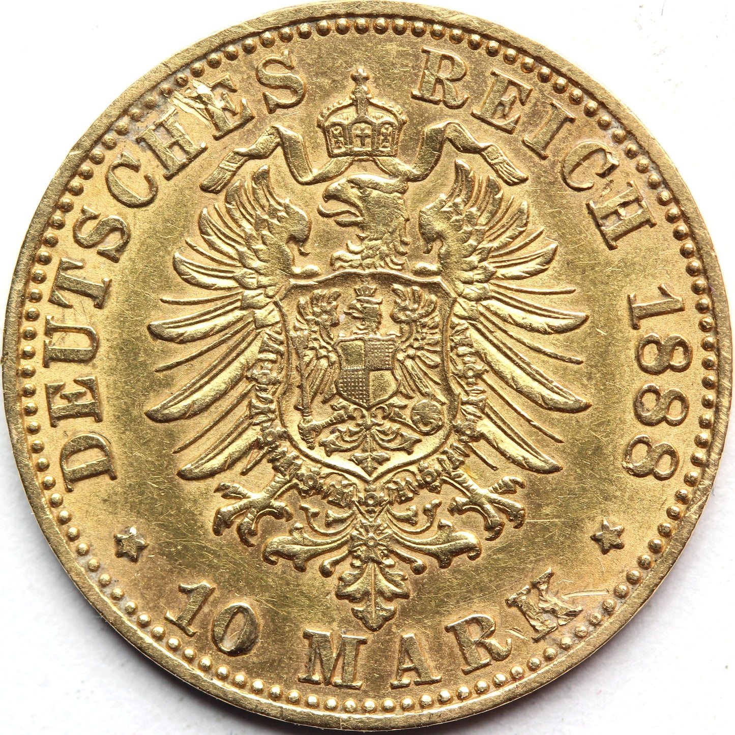 10 MAREK KAISERREICH PRUSY 1888 FRYDERYK III ZŁOTO Nr.1