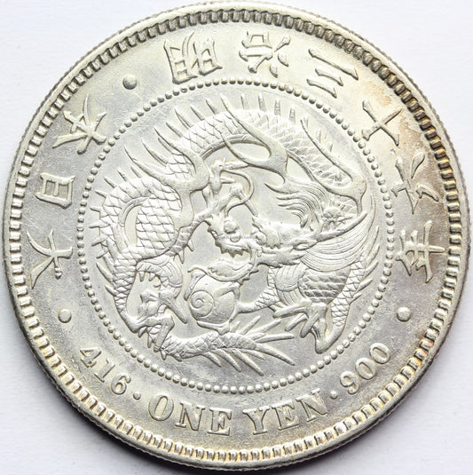YEN JAPONIA 1903 SMOK MUTSUHITO SUPER STAN RZADKA