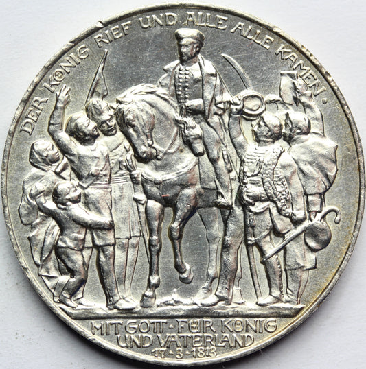 3 MARKI KAISERREICH PRUSY 1913 BITWA NARODÓW Nr.6
