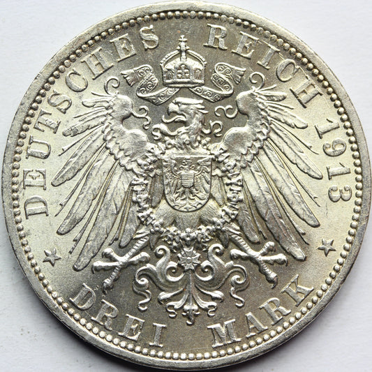 3 MARKI PRUSY KAISERREICH 1913 WILHELM II  Nr. 7