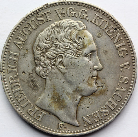 TALAR SAKSONIA 1854 FRYDERYK AUGUST II RZADKI Nr.7