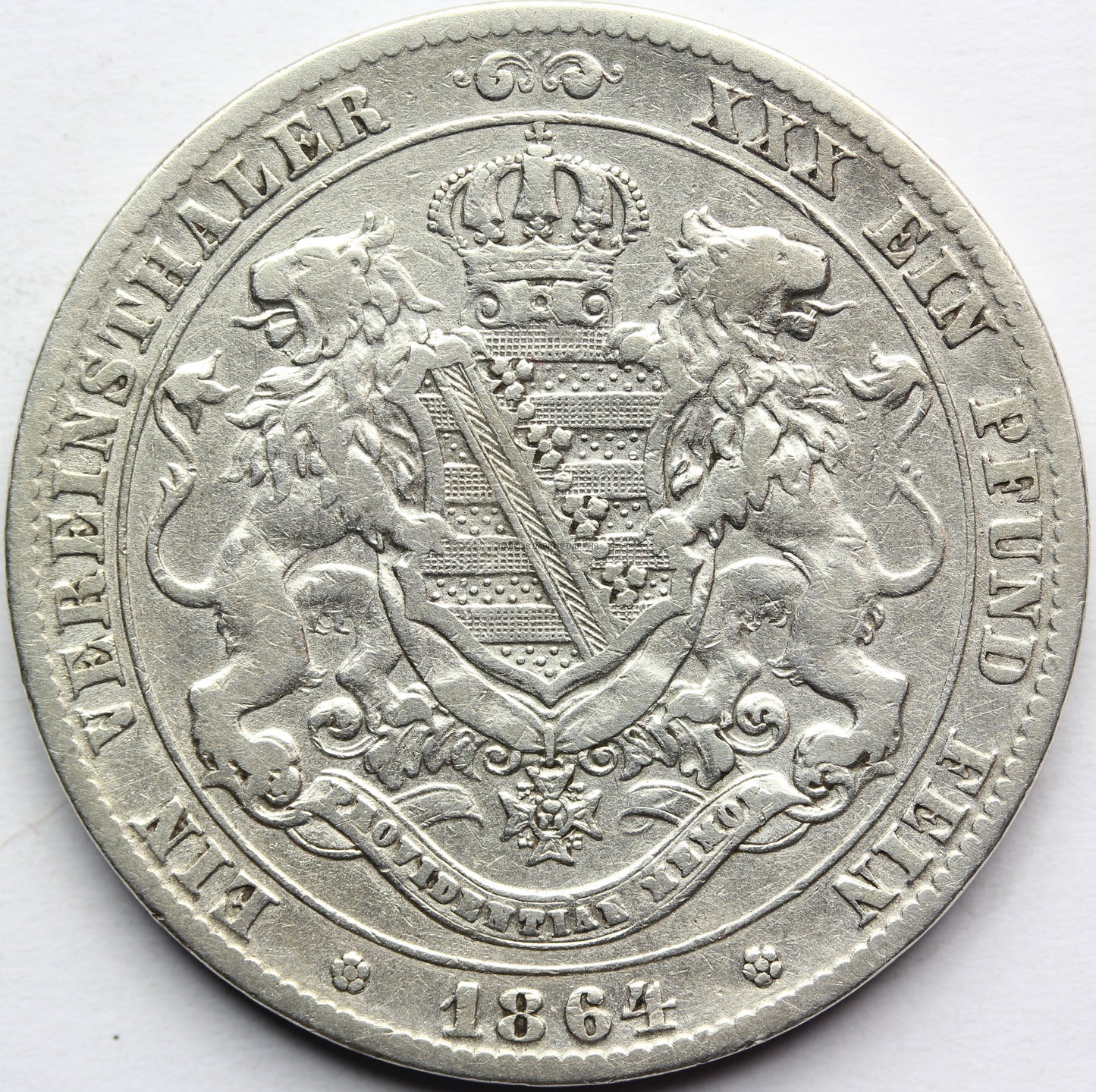 TALAR SAKSONIA 1864 JAN WETTYN HERB Z LWAMI Nr.8