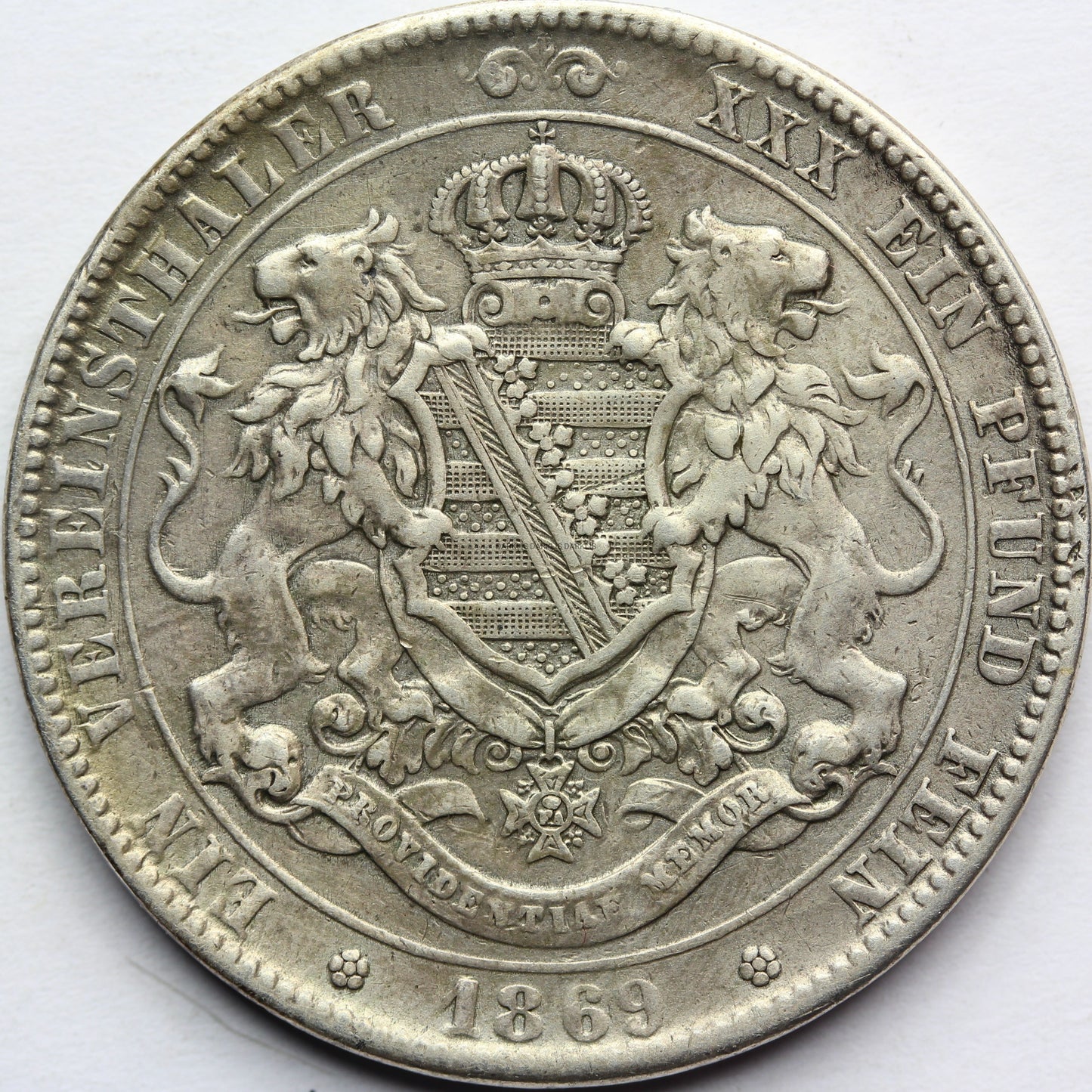 TALAR SAKSONIA 1869 JAN WETTYN HERB Z LWAMI Nr.11