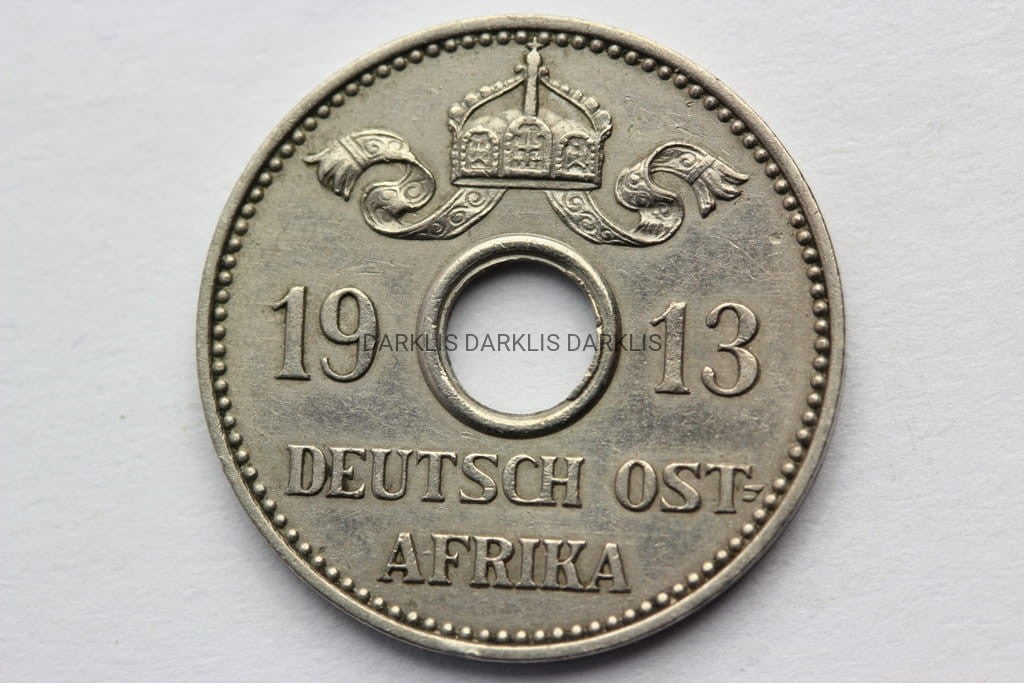 5 HELLER NIEMIECKA AFRYKA WSCHODNIA 1913 A RZADKA