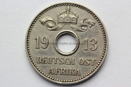 5 HELLER NIEMIECKA AFRYKA WSCHODNIA 1913 A RZADKA