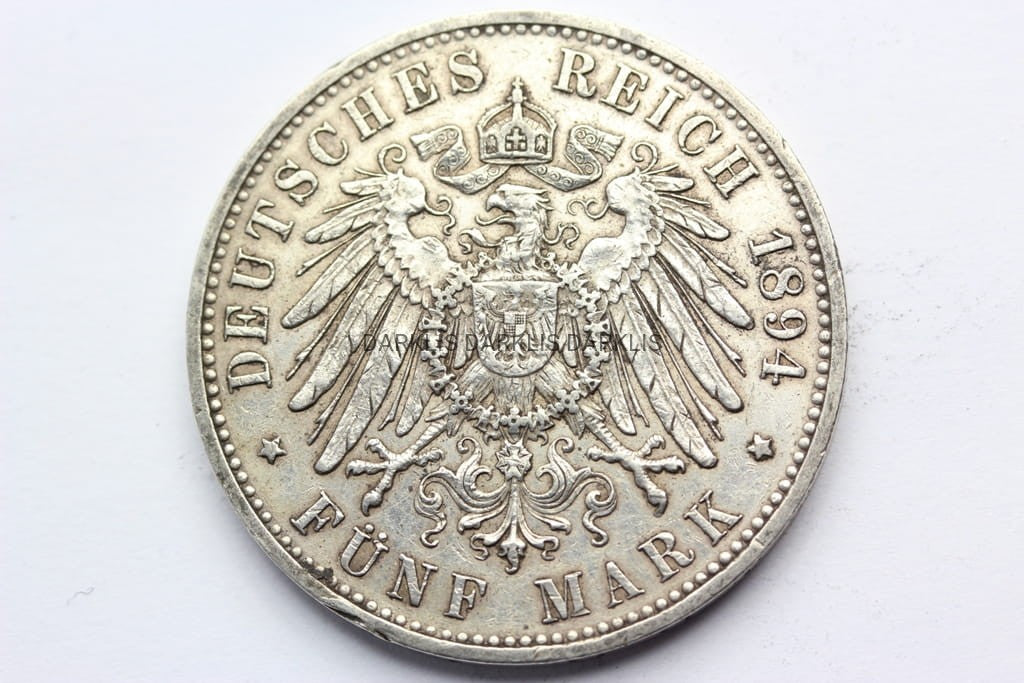 5 MAREK KAISERREICH SAKSONIA 1894 E- ALBERT STAN!!
