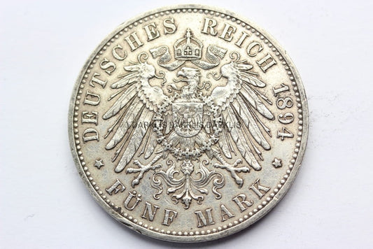 5 MAREK KAISERREICH SAKSONIA 1894 E- ALBERT STAN!!