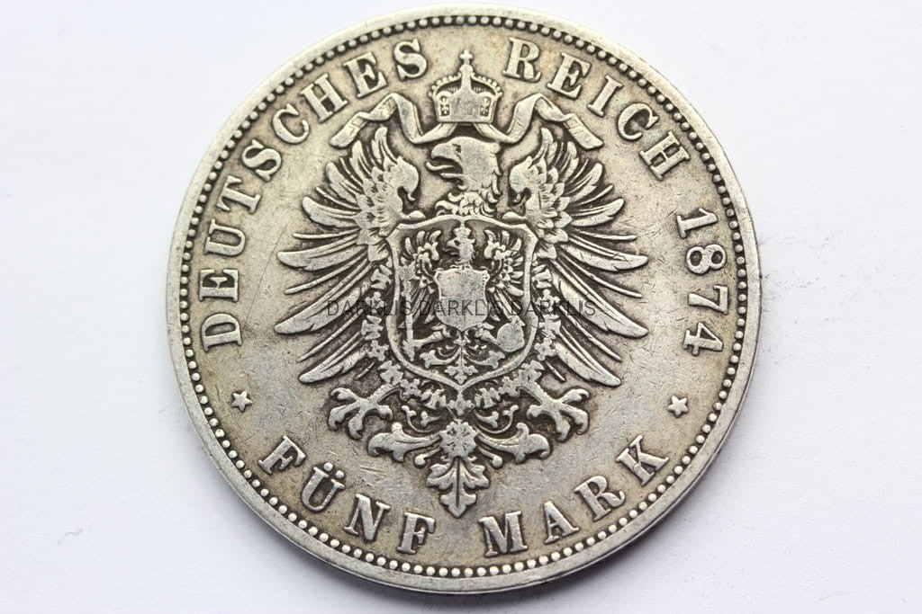 5 MAREK KAISERREICH WIRTEMBERGIA 1874 KAROL STAN!!