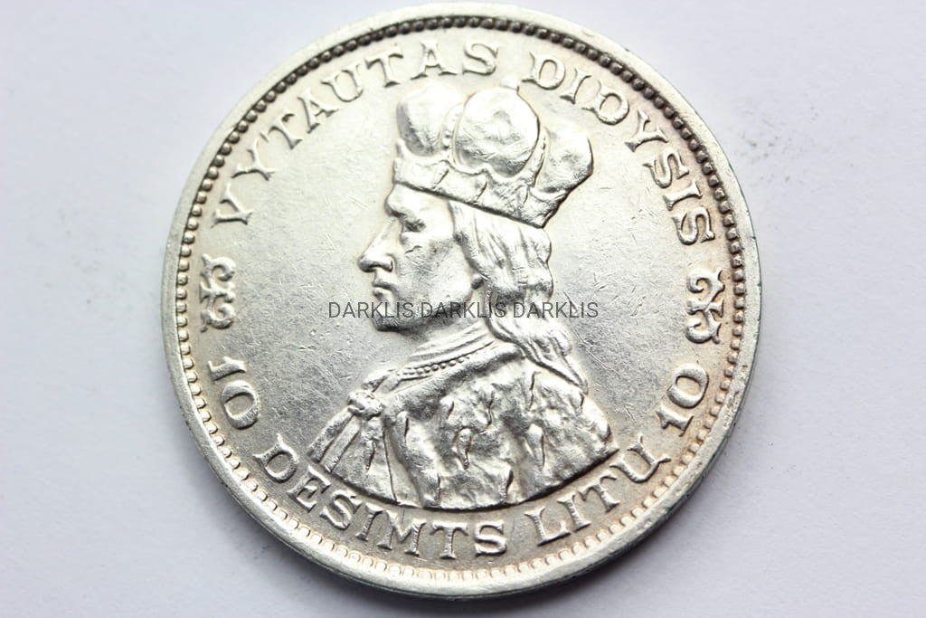 10 LITÓW LITWA 1936 WITOLD RYCERZ NA KONIU SREBRO