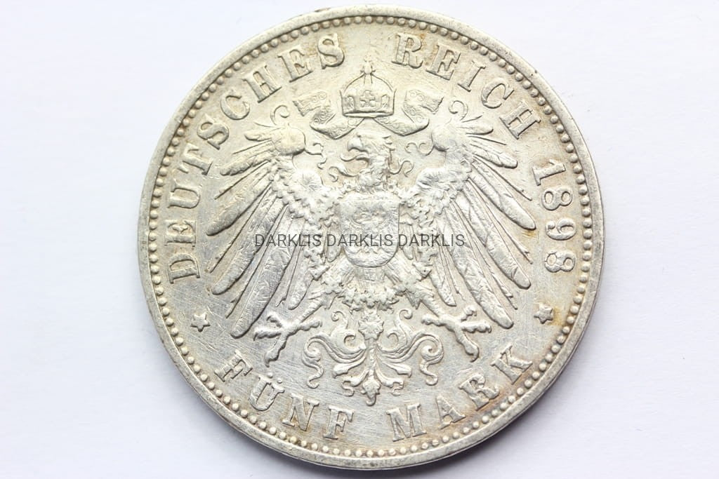 5 MAREK KAISERREICH WIRTEMBERGIA 1898 WILHELM Nr.2