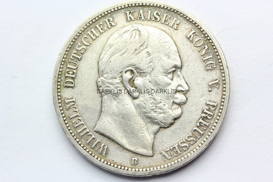 5 MAREK KAISERREICH PRUSY 1876 WILHELM SREBRO STAN
