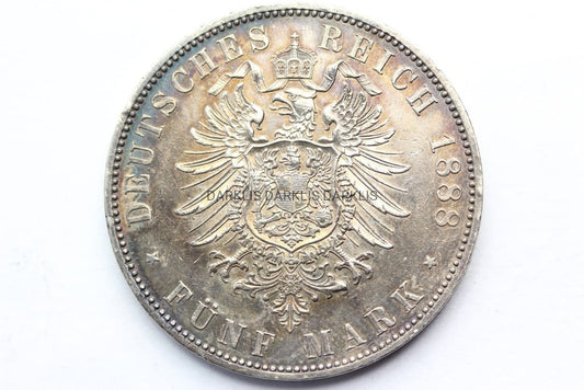 *5 MAREK KAISERREICH PRUSY 1888 FRYDERYK STAN 1-