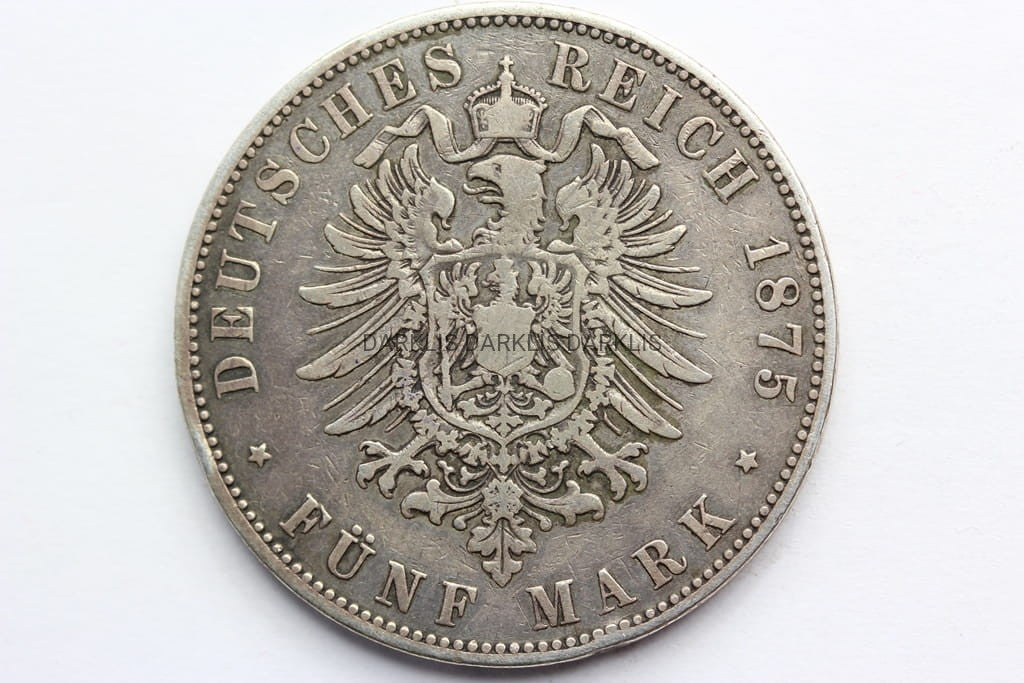 5 MAREK KAISERREICH HESJA 1875 - LUDWIG III STAN!
