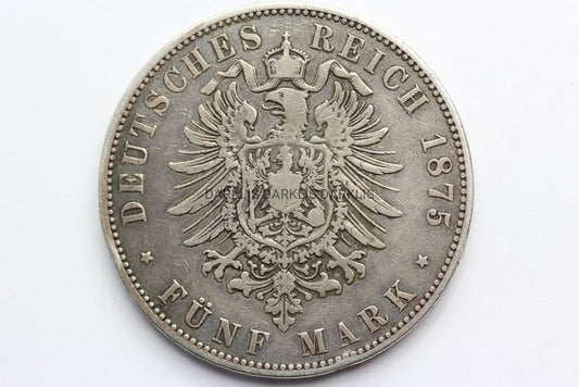 5 MAREK KAISERREICH HESJA 1875 - LUDWIG III STAN!