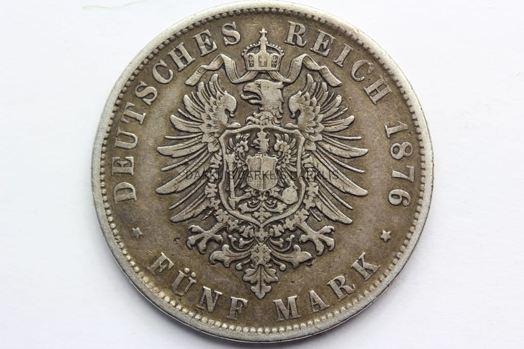 5 MAREK KAISERREICH WIRTEMBERGIA 1876 KAROL STAN