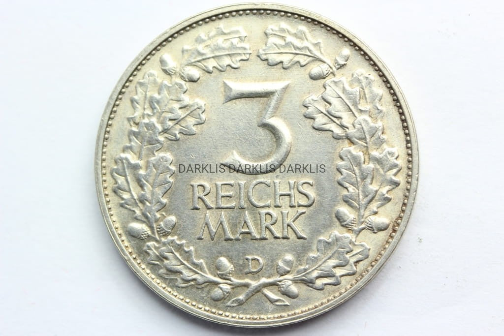 3 REICHSMARK WEIMAR 1925 -D- 1000 LAT NADRENII N.1