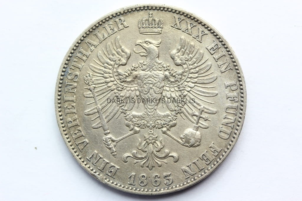 TALAR NIEMCY PRUSY 1863 WILHELM SUPER STAN RZADKA