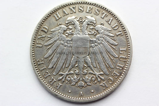 3 MARKI KAISERREICH LUBEKA 1910 A SUPER STAN!!!