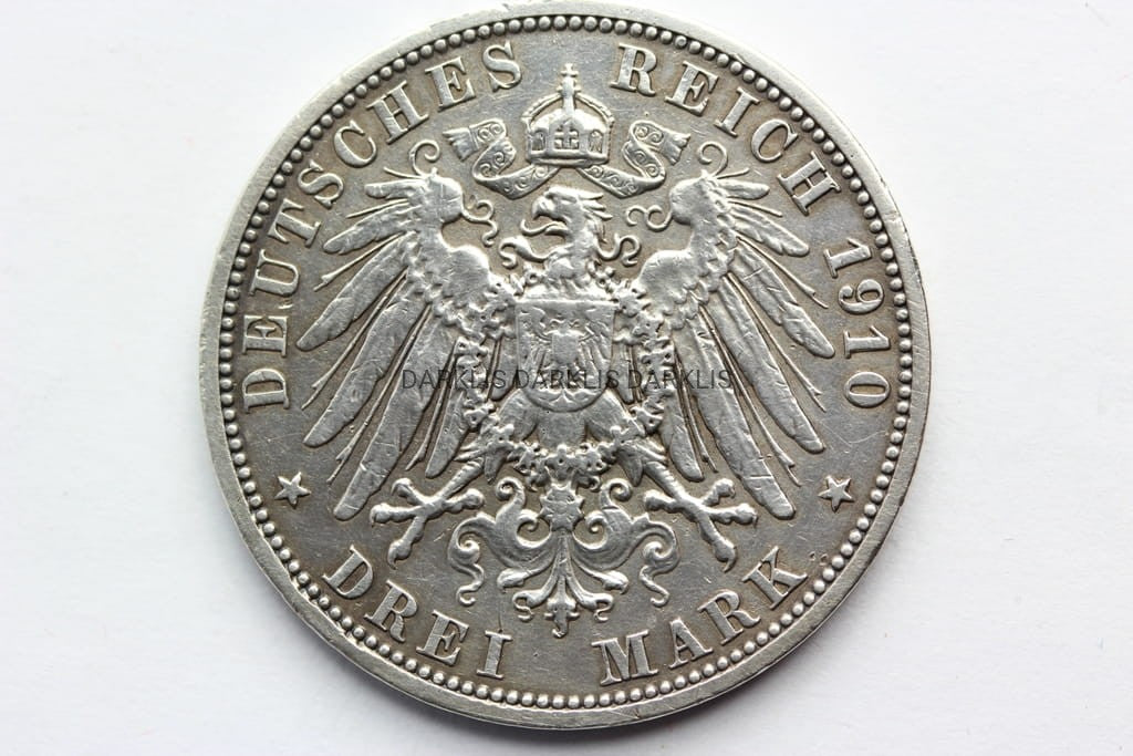 3 MARKI KAISERREICH LUBEKA 1910 A SUPER STAN!!!