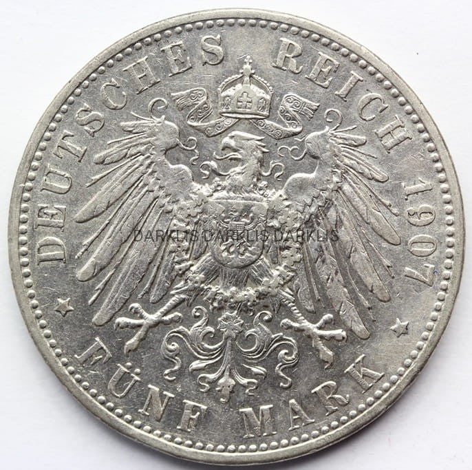 5 MAREK KAISERREICH BAWARIA 1907 OTTO RZADSZA Nr.1
