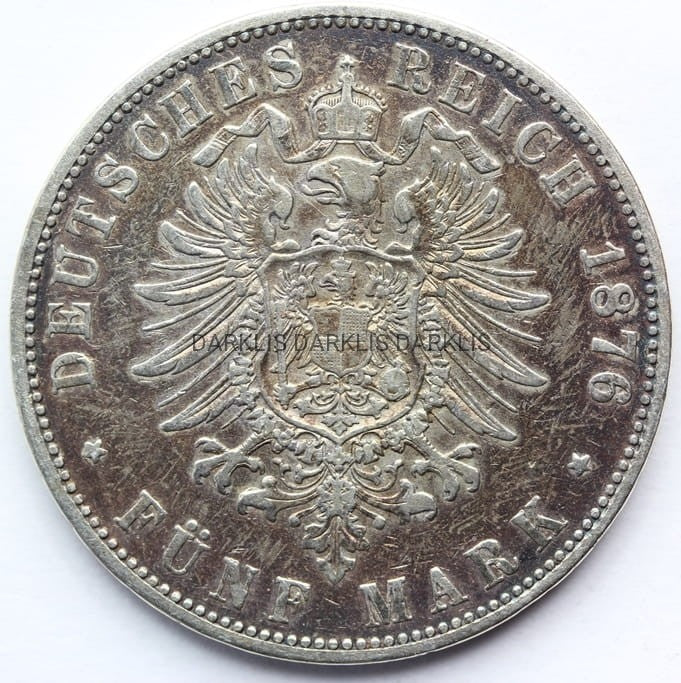 5 MAREK KAISERREICH HAMBURG 1876 RZADSZA Nr.2