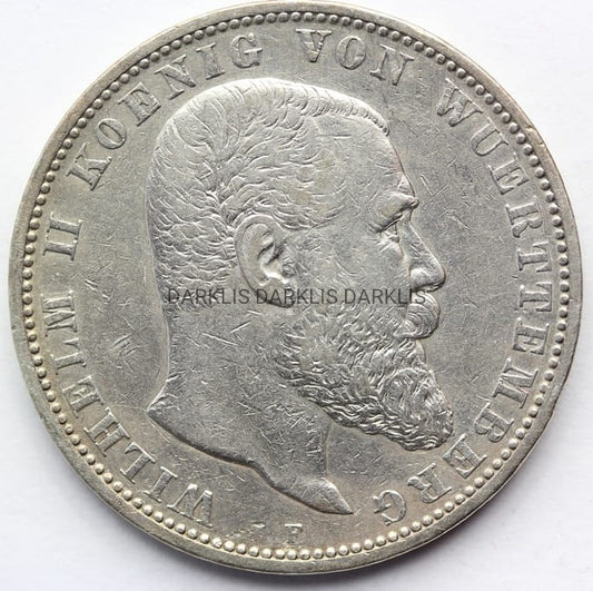 5 MAREK KAISERREICH WIRTEMBERGIA 1898 WILHELM Nr.3