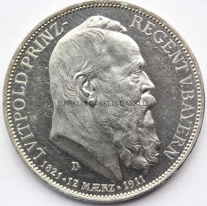 3 MARKI KAISERREICH BAWARIA 1911 LUITPOLD PROOF