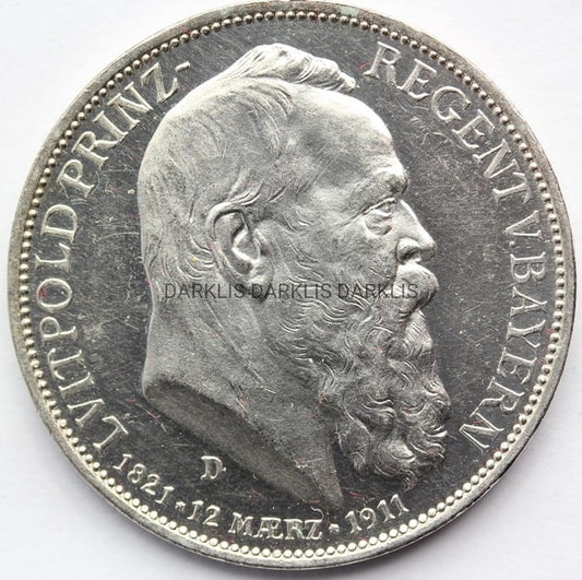 3 MARKI KAISERREICH BAWARIA 1911 LUITPOLD PROOF