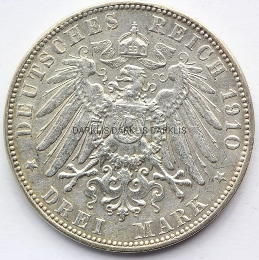 3 MARKI KAISERREICH SAKSONIA 1910 ORYGINAŁ STAN! NR.1